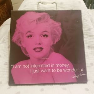 Wooden Lacquer Marilyn Monroe Hanging Sign.